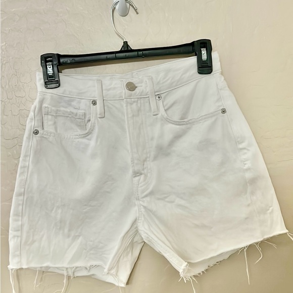 Frame High Rise Vintage Button-Fly Rigid Cotton Denim Shorts, Size 25 - Picture 1 of 6